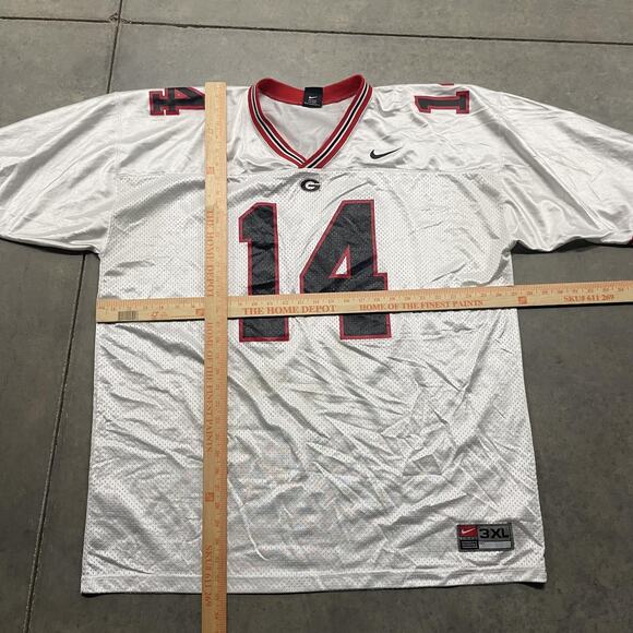 Georgia Bulldogs Jersey Mens 3XL White Red NCAA Football Mesh Number 14 Nike - Picture 2 of 7